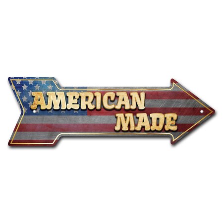 Signmission American Made Arrow Sign Funny Home Decor 24in Wide P-ARROW8-999981